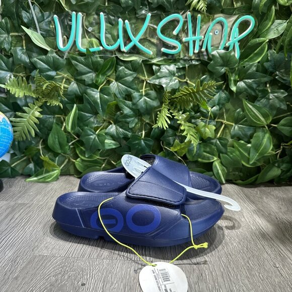 OOFOS Unisex OOahh Sport Flex Navy Stress Relief Comfort Sandal Authentic M4 W6 main image 6